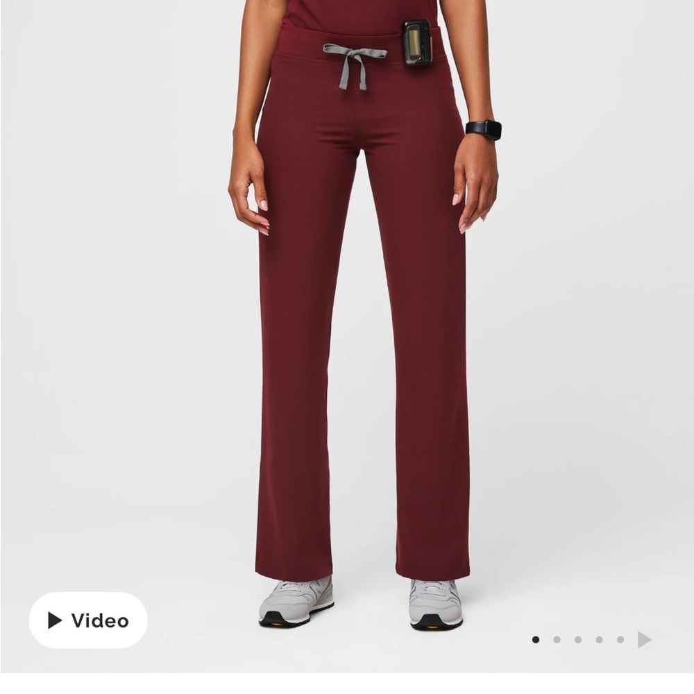 Figs Burgundy Livingston Scrub Pants Size Small